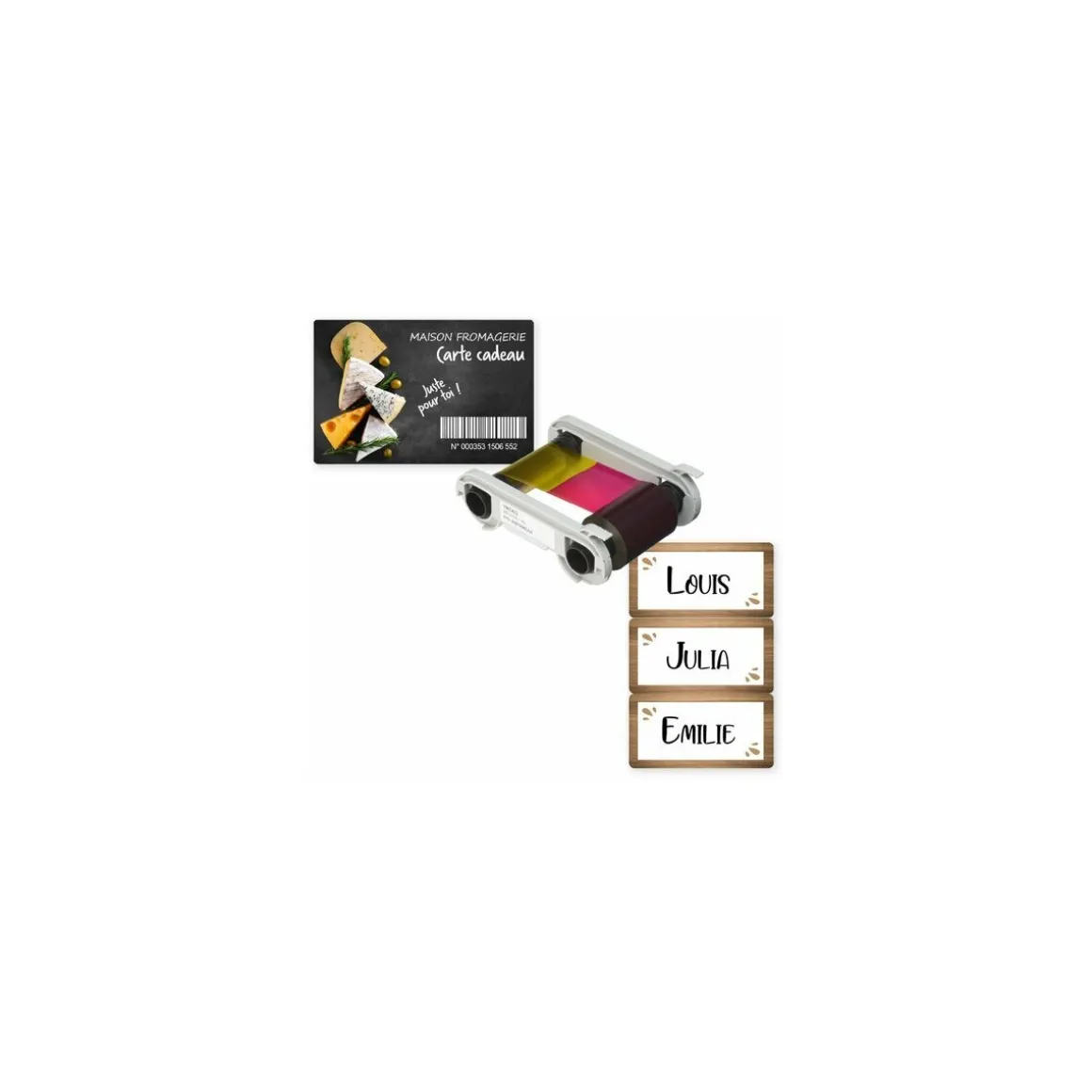 Ruban d'impression couleurs imprimantes Edikio Flex et Duplex carte PVC