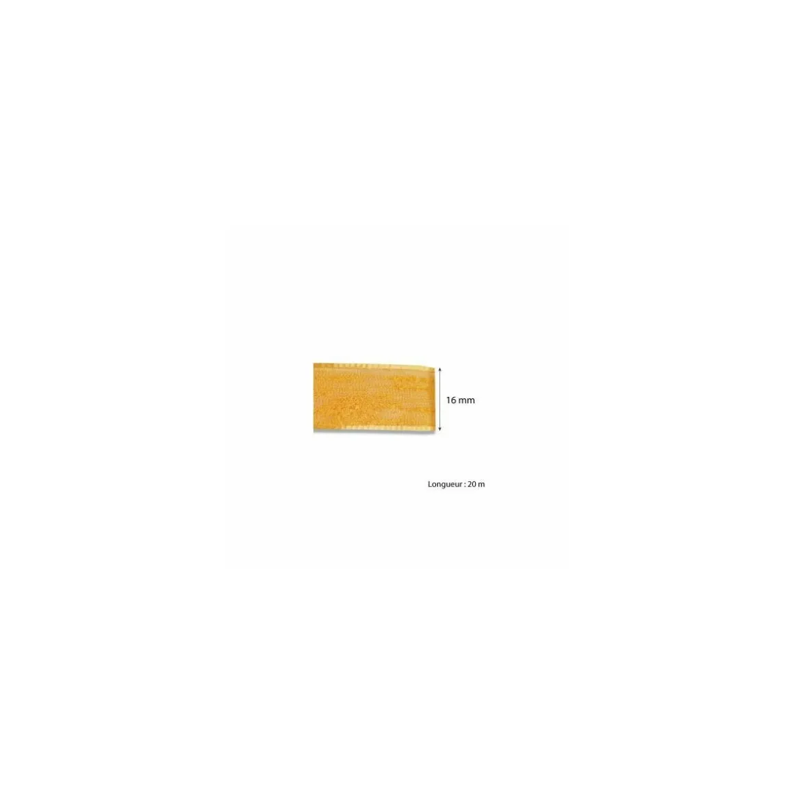 Ruban voile jaune 16 mm x 20 m - à l'unité