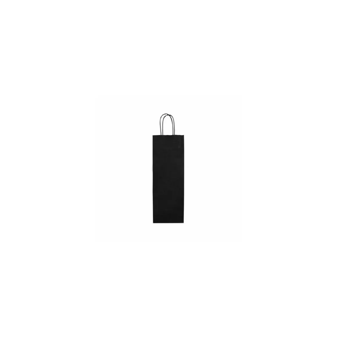 Sac bouteille kraft noir vergé 14 + 8 x 39 cm - par 50
