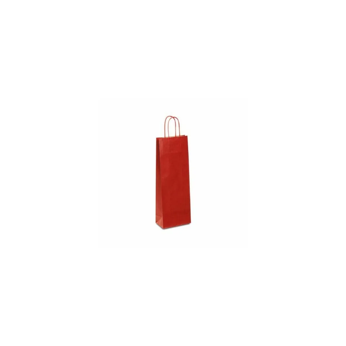 Sac bouteille kraft rouge vergé 14 + 8 x 39 cm - par 50