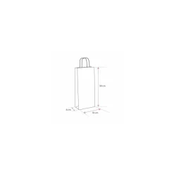 Sac 2 bouteilles kraft brun non vergé 18 + 8 x 39 cm - par 50