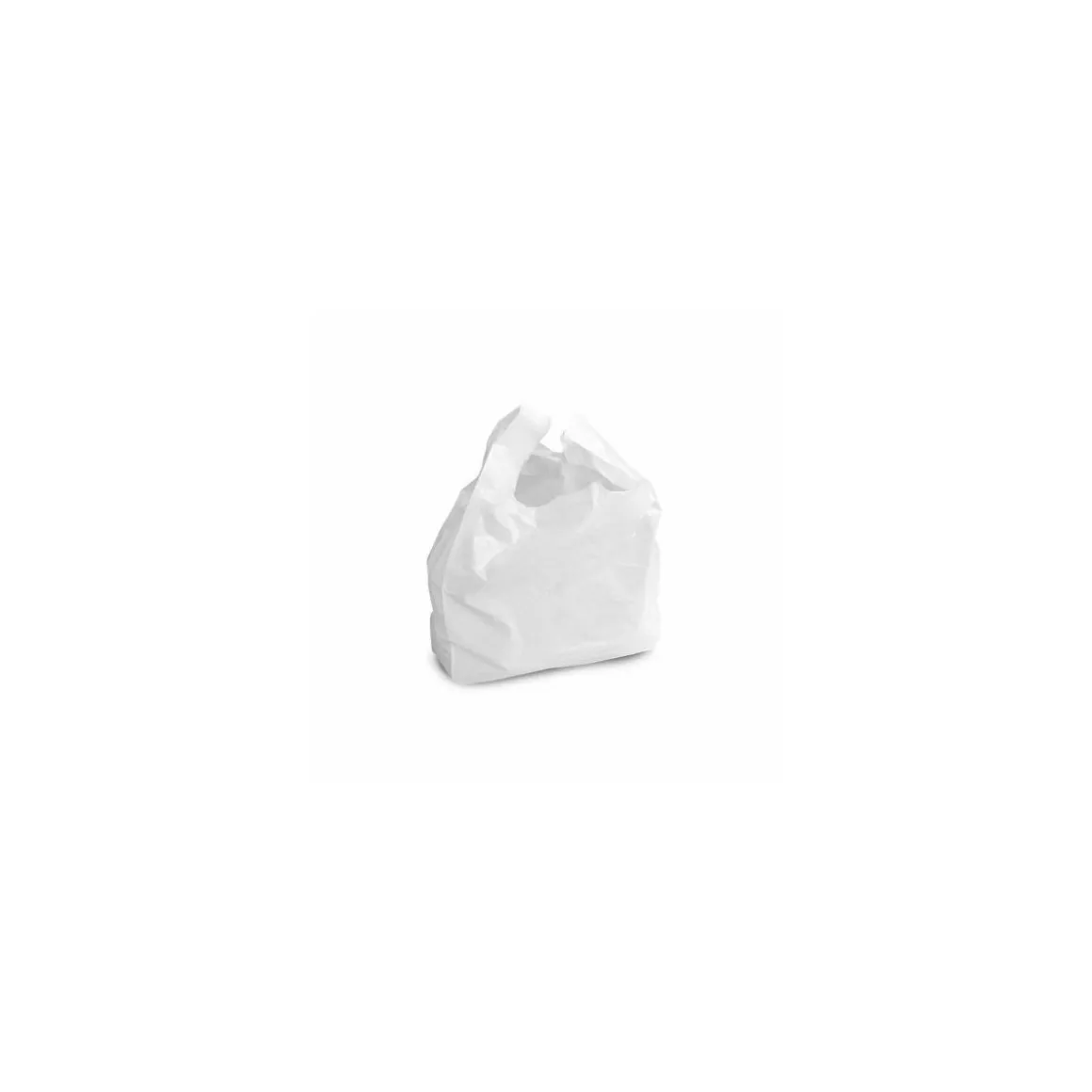 Sac bretelles amidon 50 µ blanc 45 x 26 + 6 cm en boite distributrice - par 500