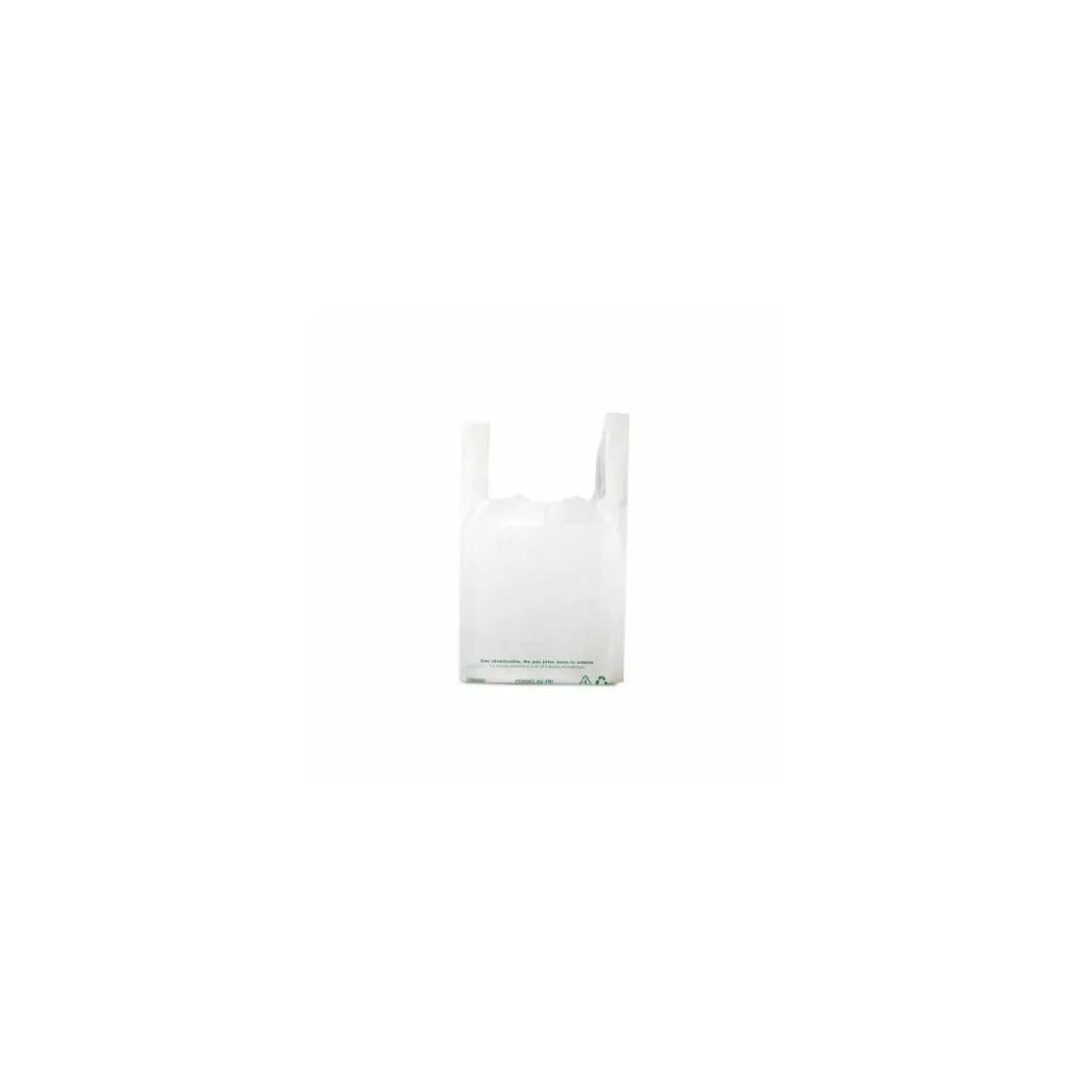 Sac bretelles blanc grosses volailles 50 µ 30 x 60 + 9 cm - par 500
