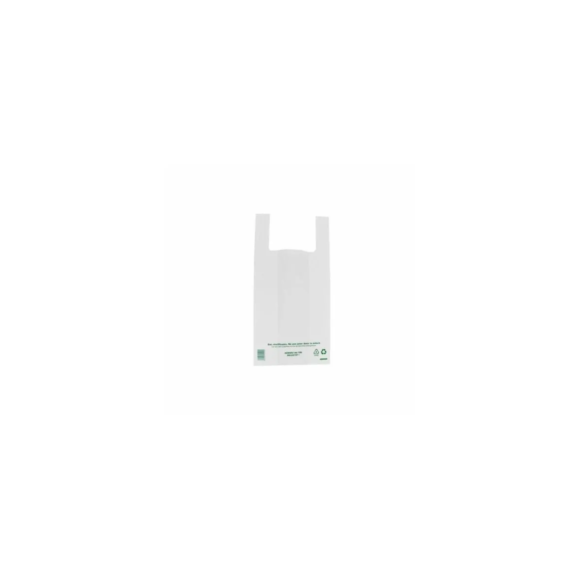 Sac bretelles blanc grosses volailles 50 µ 30 x 60 + 9 cm - par 500