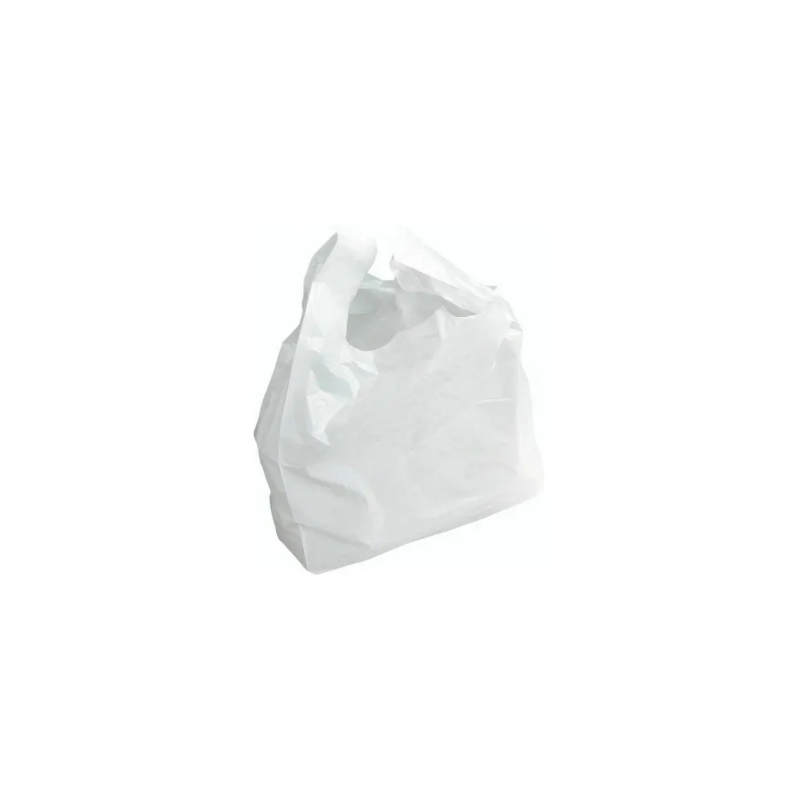 Sac bretelles blanc PEBD 50 µ - 50 x 30 + 14 cm - par 500
