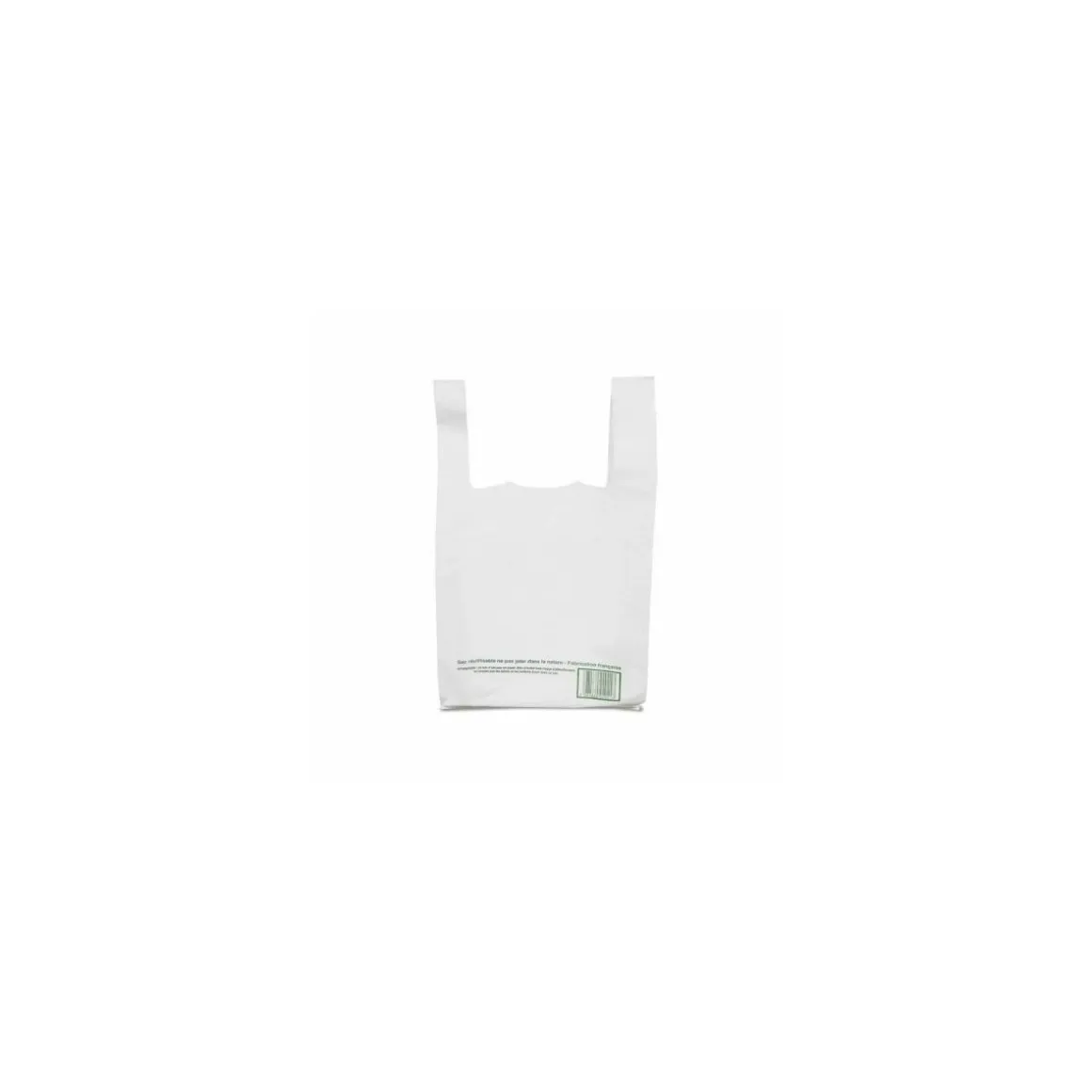 Sac bretelles blanc PEBD 50 µ - 45 x 26 + 6 cm - par 500