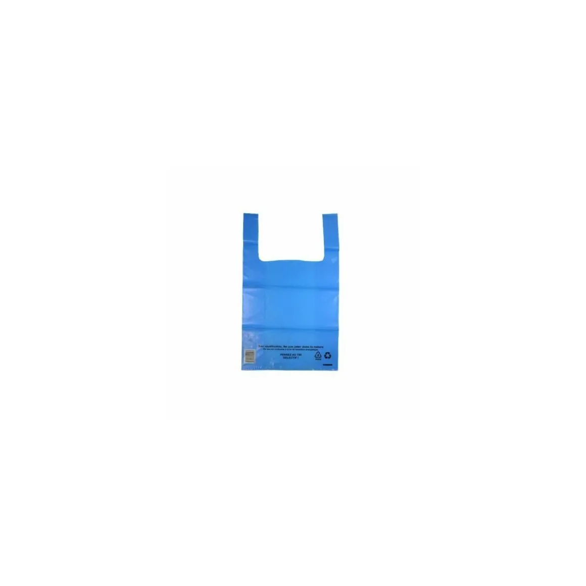 Sac bretelles bleu PEBD 50 µ 45 x 26 + 6 cm - par 500
