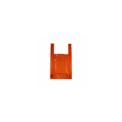Sac bretelles plastique BD 50 microns orange 26 x 6 + 6 x 45 cm - par 500