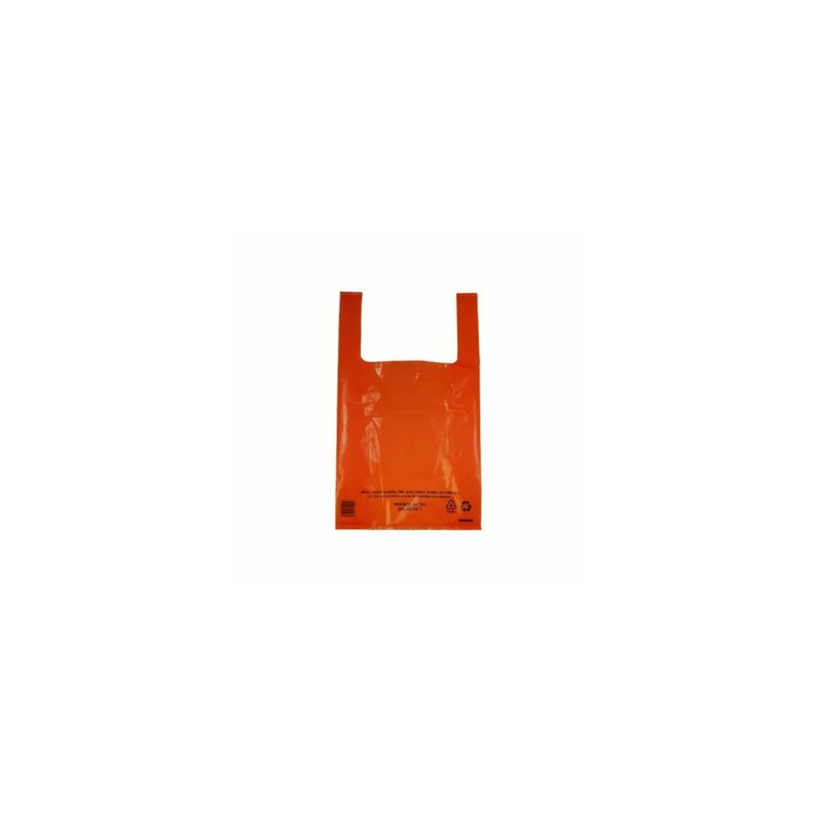 Sac bretelles plastique BD 50 microns orange 26 x 6 + 6 x 45 cm - par 500