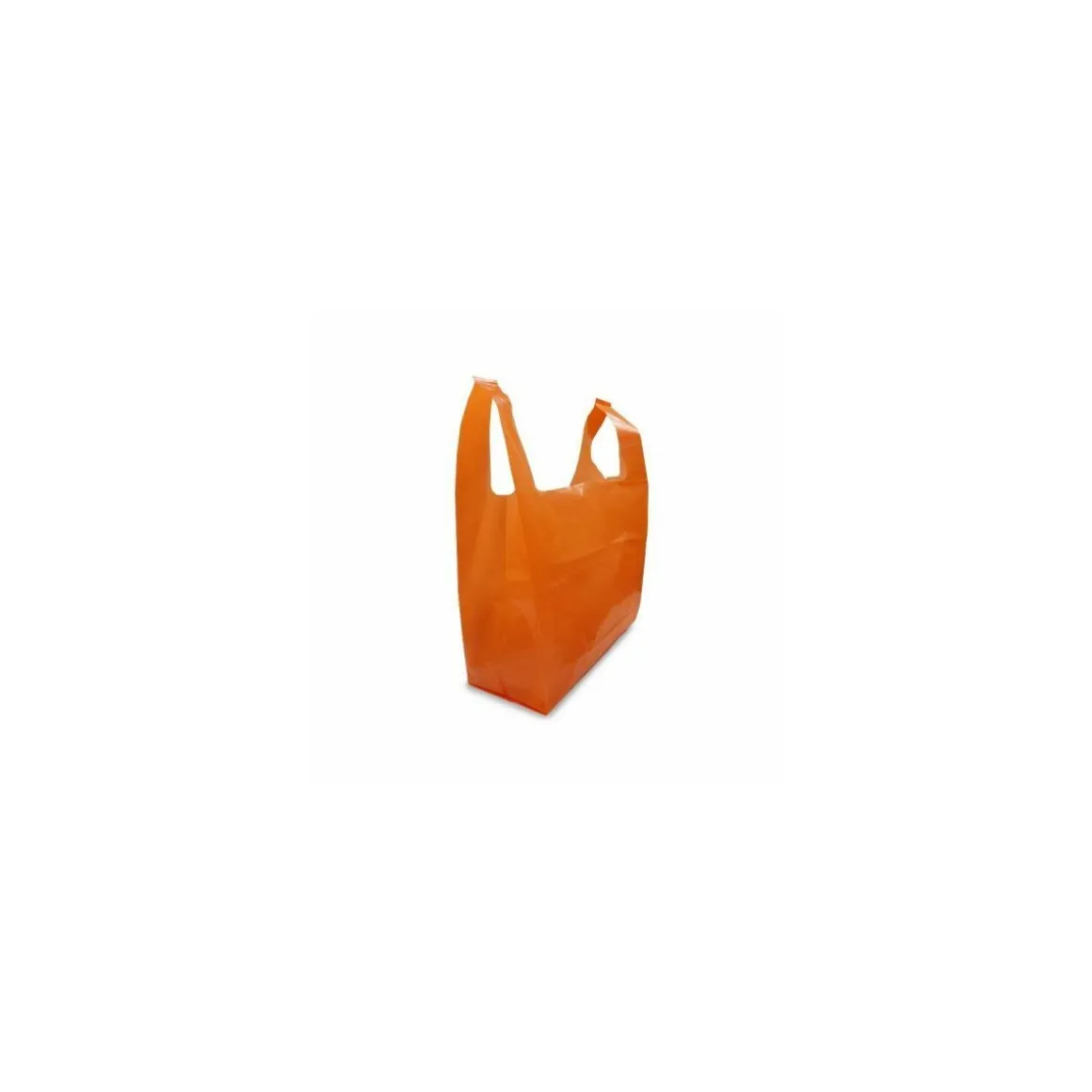 Sac bretelles plastique BD 50 microns orange 26 x 6 + 6 x 45 cm - par 500