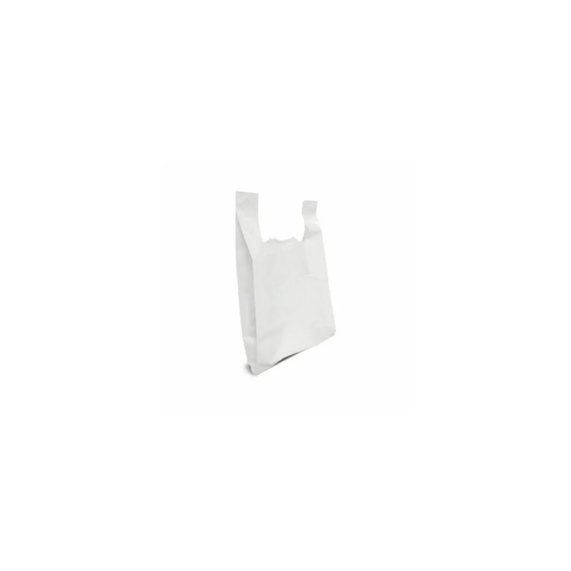 Sac bretelles plastique BD 50 microns blanc 21 x 6 + 6 x 40 cm - par 1000