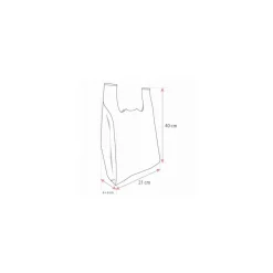 Sac bretelles plastique BD 50 microns blanc 21 x 6 + 6 x 40 cm - par 1000