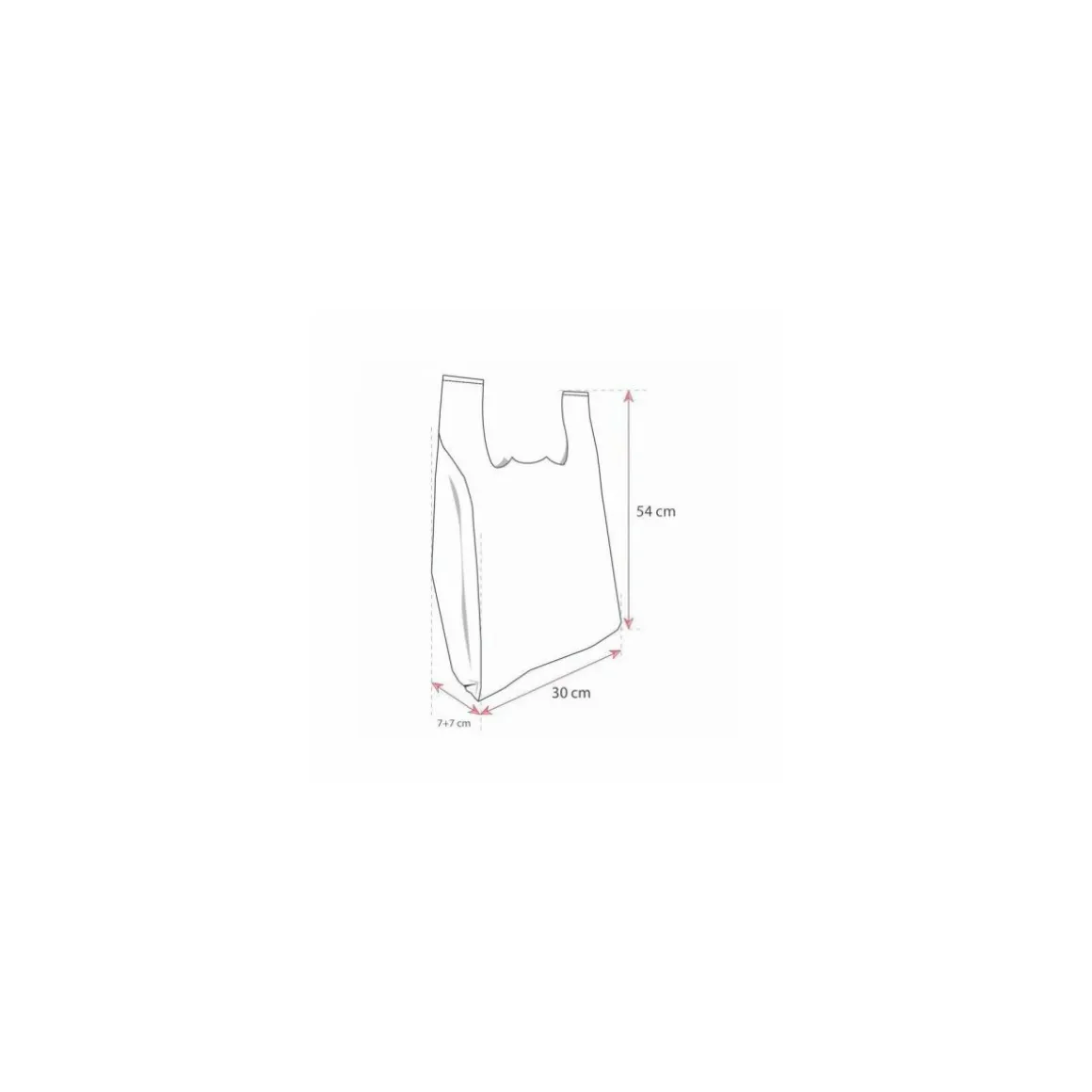 Sac bretelles plastique BD 50 microns noir 30 x 7 + 7 x 54 cm - par 400