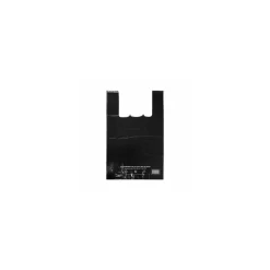 Sac bretelles plastique BD 50 microns noir 30 x 7 + 7 x 54 cm - par 400