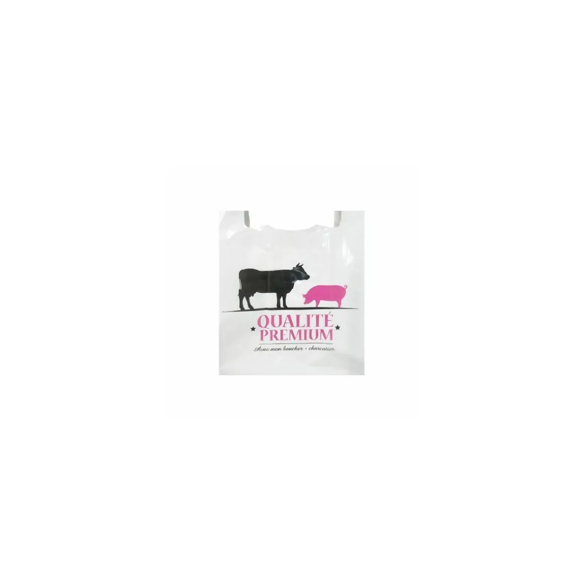 Sac bretelles Premium PEBD 50 µ 45 x 26 + 6 cm - par 500