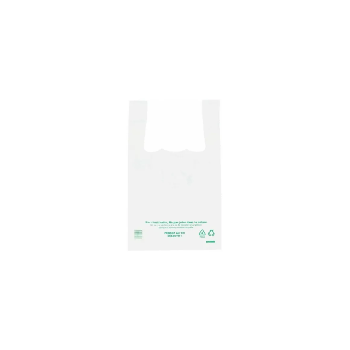 Sac bretelles translucide PEBD 50 µ 45 x 26 + 6 cm - par 500
