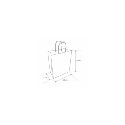 Sac cabas argent à poignées torsadées 23 x 12 x 30 cm - par 50
