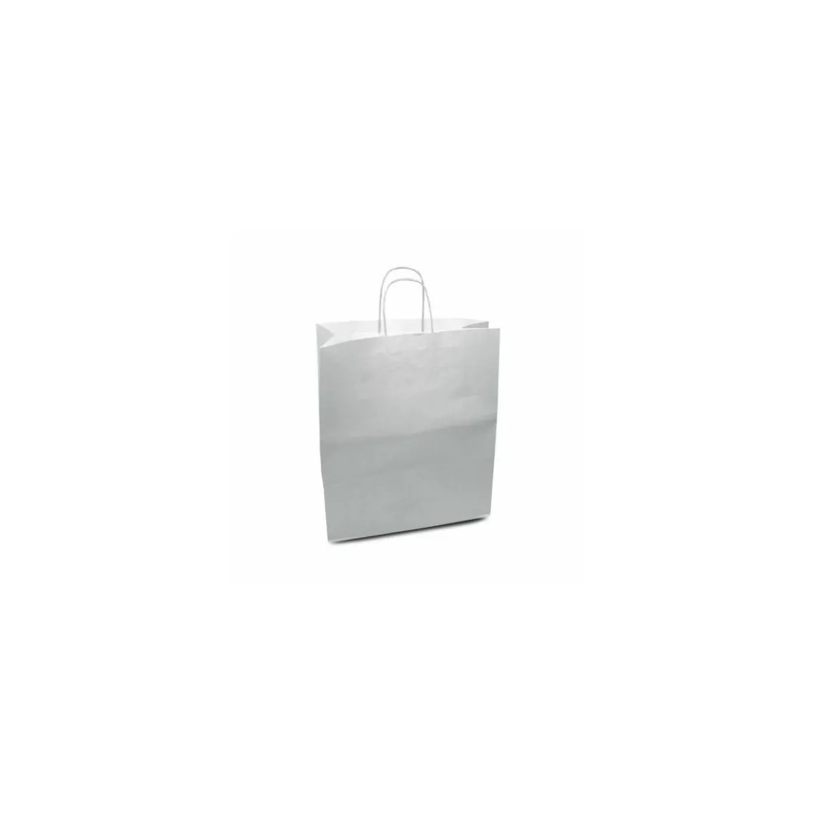 Sac cabas argent à poignées torsadées 35 x 14 x 40 cm - par 50