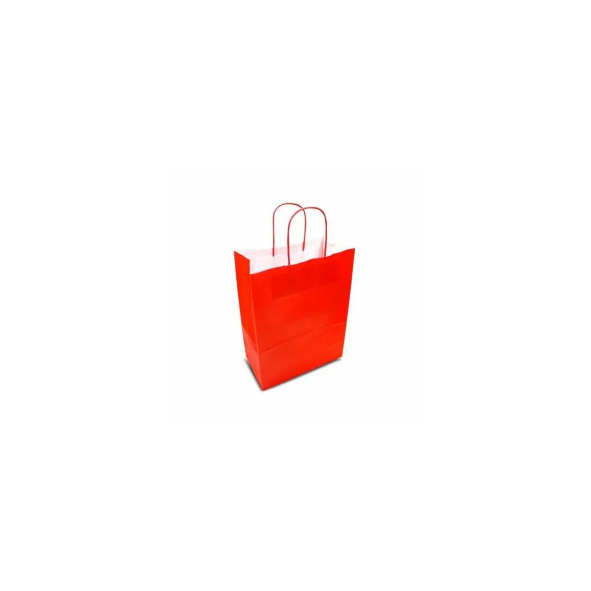 Sac cabas rouge à poignées torsadées 23 x 12 x 30 cm - par 50