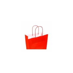 Sac cabas rouge à poignées torsadées 23 x 12 x 30 cm - par 50