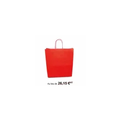 Sac cabas rouge à poignées torsadées 35 x 14 x 40 cm - par 50