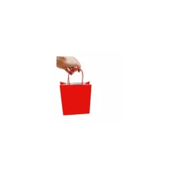 Sac cabas rouge à poignées torsadées 18 x 8 x 22 cm - par 50
