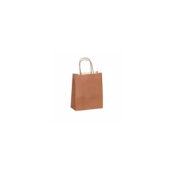 Sac cabas terracotta à poignées torsadées 18 x 8 x 22 cm - par 50
