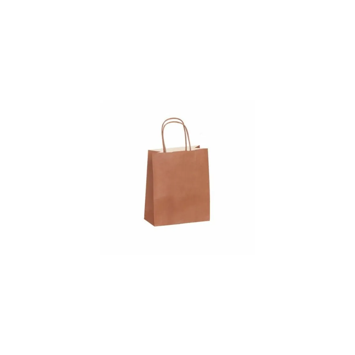 Sac cabas terracotta à poignées torsadées 18 x 8 x 22 cm - par 50