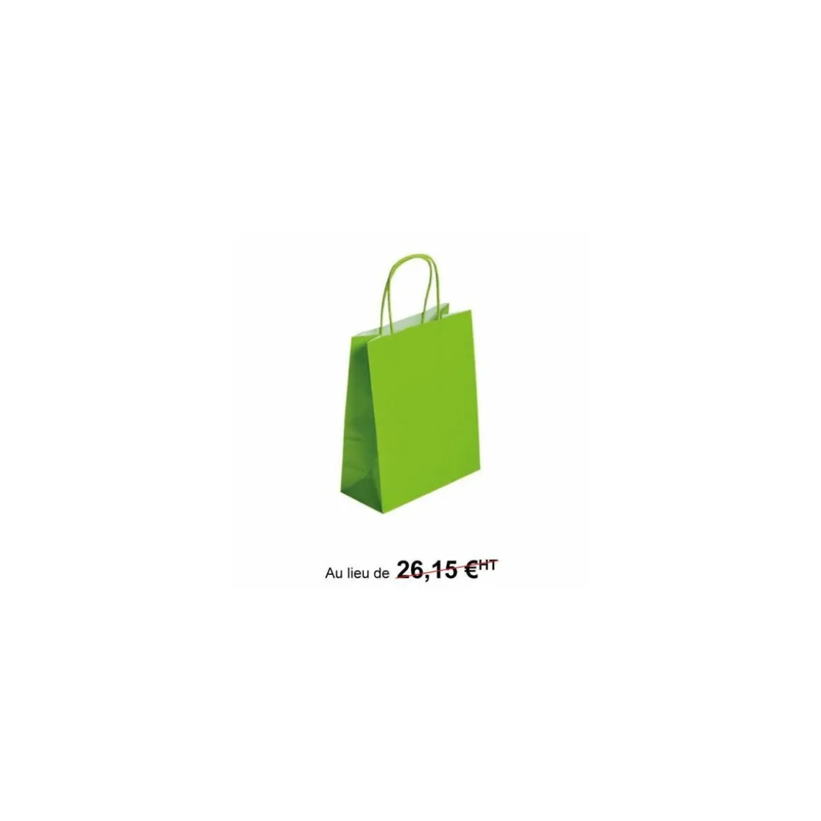 Sac cabas vert acidulé à poignées torsadées 35 x 14 x 40 cm - par 50