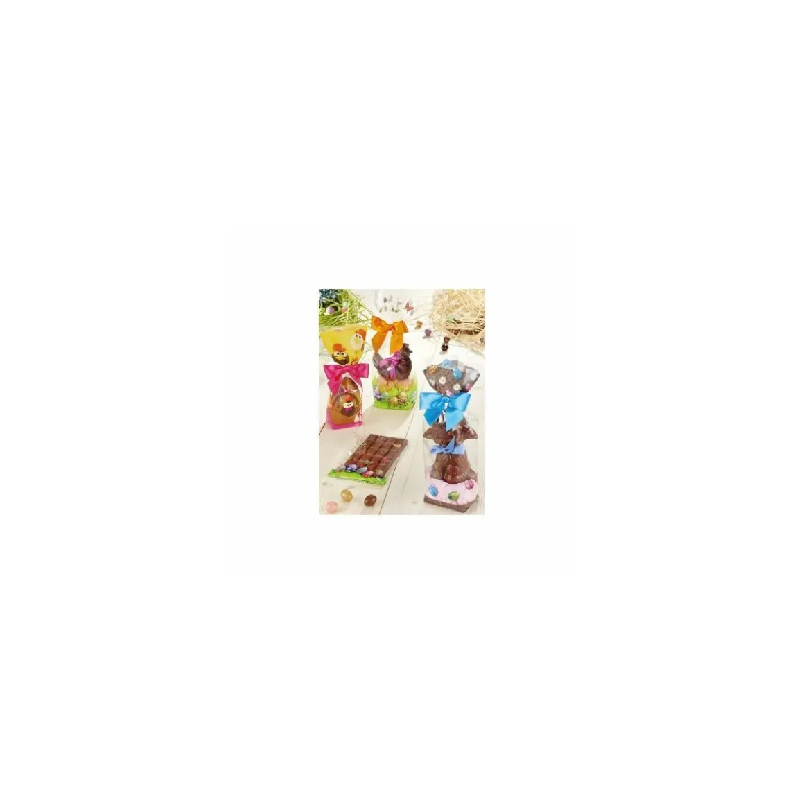 Sachet confiseur fond carton œuf de Pâques 12 x 26 cm - par 100
