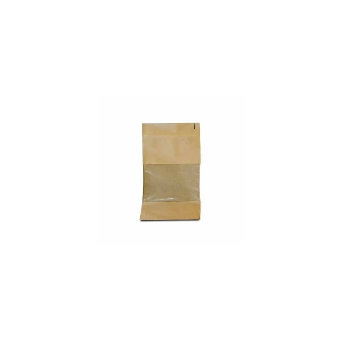 Sachet Doypack kraft brun avec zip et fenêtre 16 + 8 x 27 cm - par 100