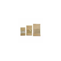 Sachet Doypack kraft brun avec zip et fenêtre 16 + 8 x 27 cm - par 100
