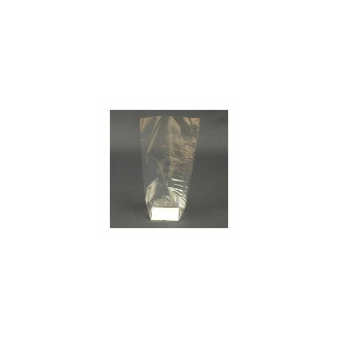 Sachet plastique écorné fond carton 21 x 38,5 cm - par 100