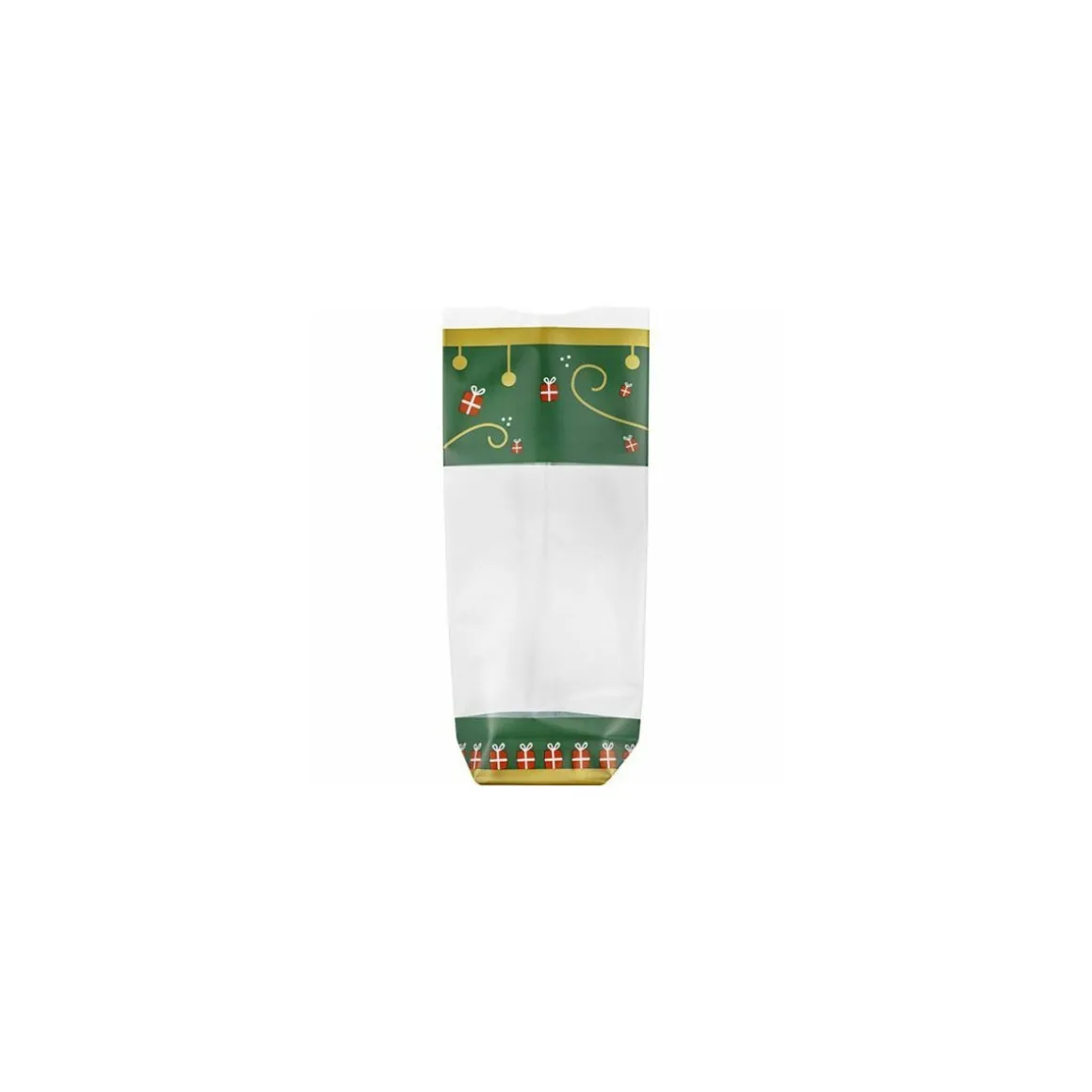 Sachet plastique fond carton "Cadeau Noël" 10 x 22 cm - par 100