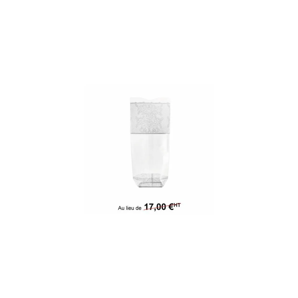 Sachet plastique fond carton "Dentelle blanche" 10 x 18 cm - par 100