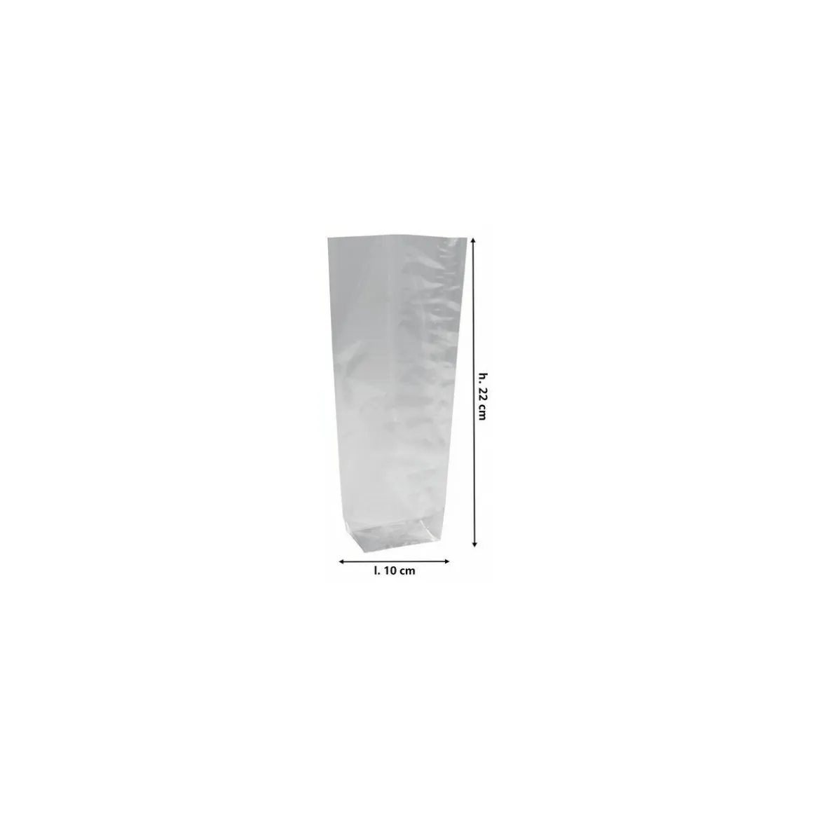 Sachet plastique transparent 10 x 22 cm - par 100