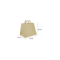 Sac kraft brun 32 x 26 + 21 cm - par 250