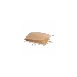 Sac kraft brun 27 x 14 + 7 cm - par 1000
