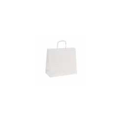 Sac papier kraft blanc à poignées torsadées 45 + 17 x 48 cm - par 50