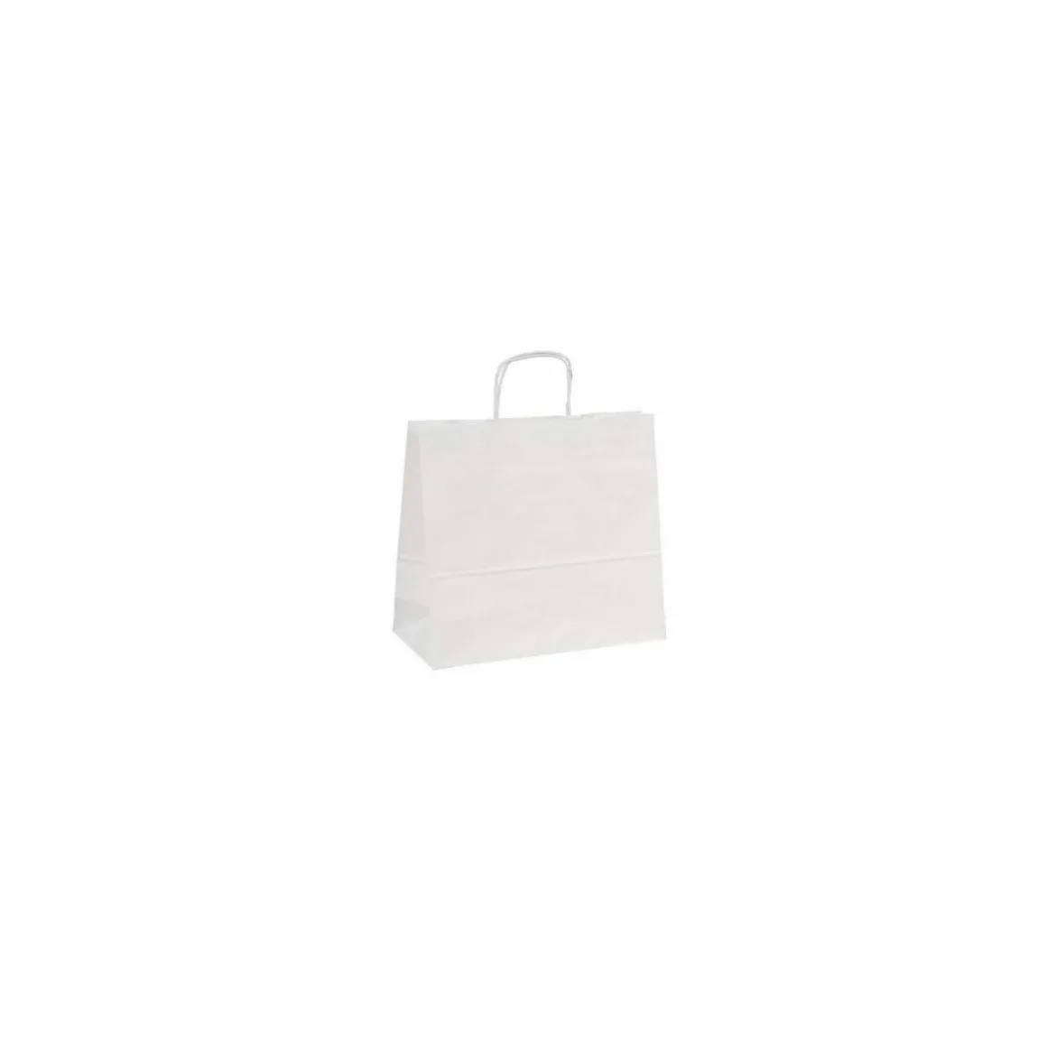 Sac papier kraft blanc à poignées torsadées 45 + 17 x 48 cm - par 50