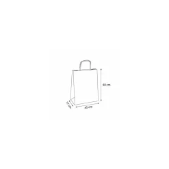 Sac papier kraft blanc à poignées torsadées 45 + 17 x 48 cm - par 50
