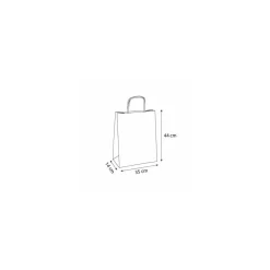Sac papier kraft blanc à poignées torsadées 35 + 14 x 44 cm - par 50