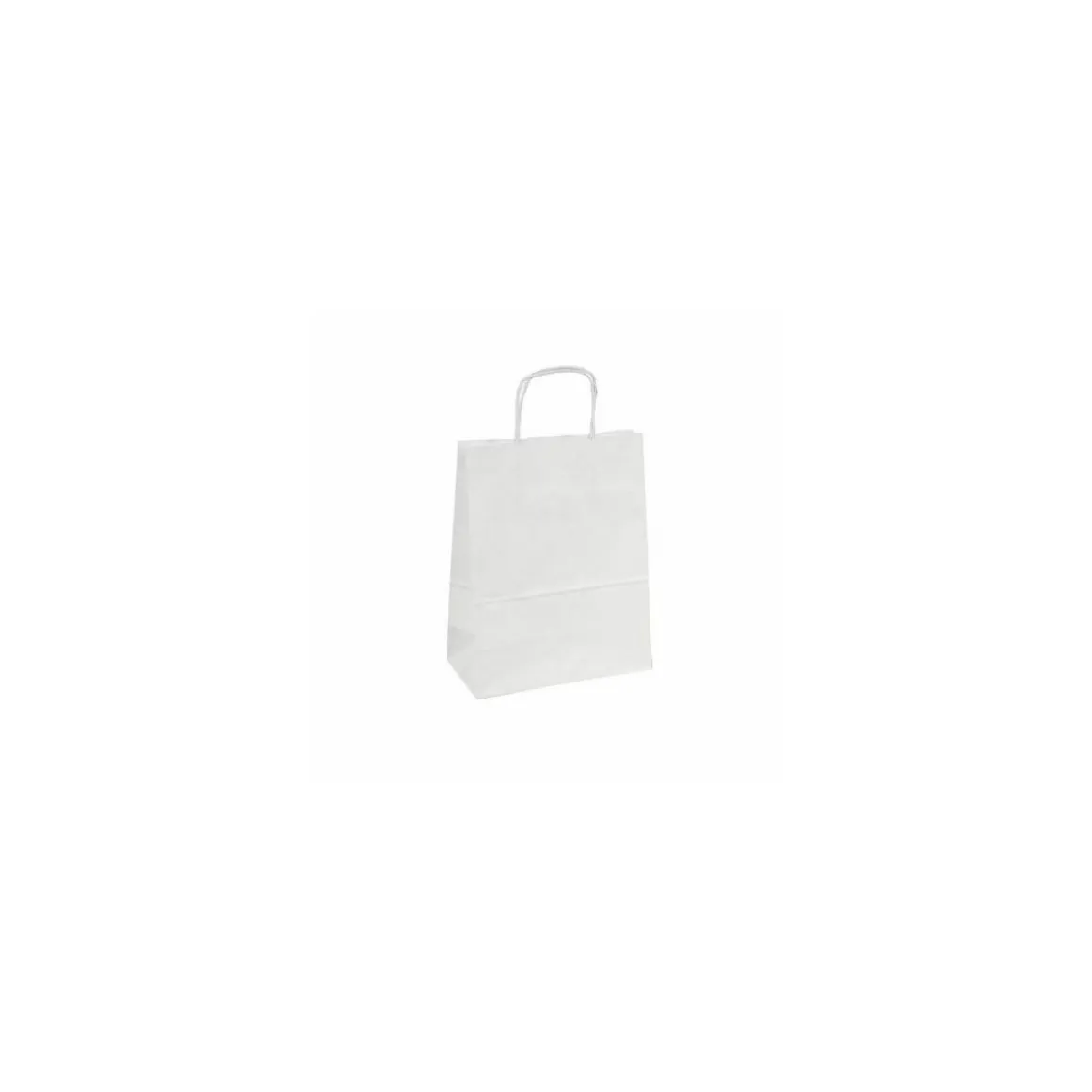 Sac papier kraft blanc à poignées torsadées 22 + 10 x 31 cm - par 50