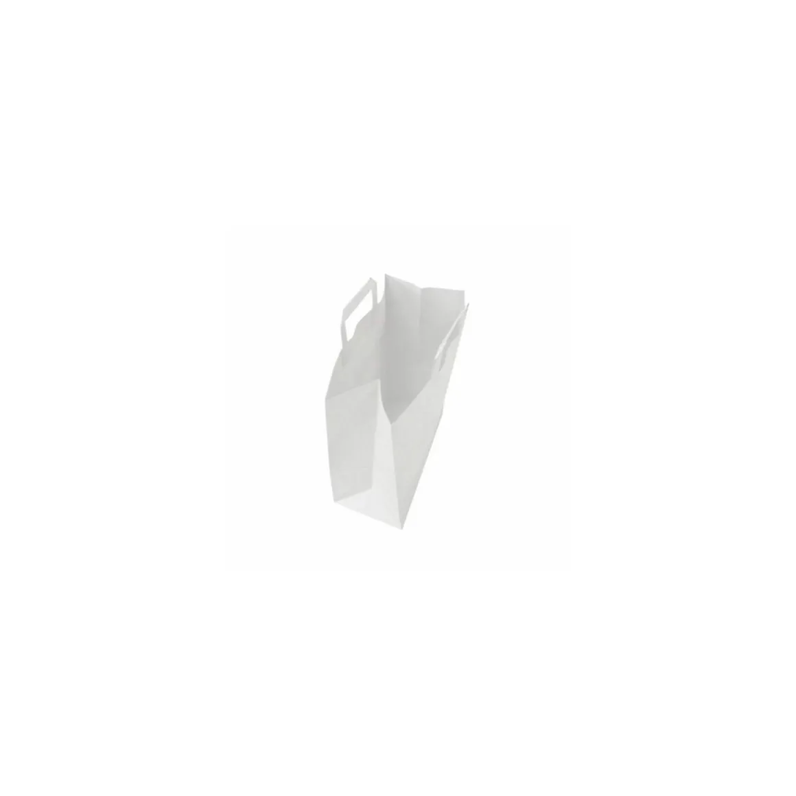 Sac papier kraft blanc à poignées plates 32 + 15 x 40 cm - par 50