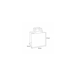 Sac papier kraft blanc à poignées plates 26 + 19 x 25 cm - par 250