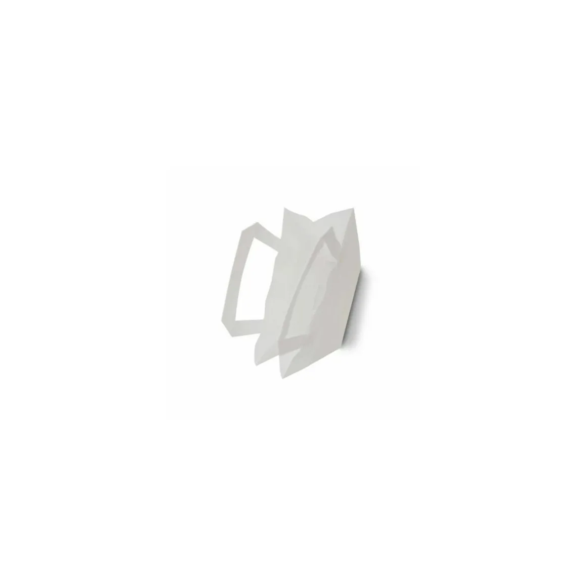Sac papier kraft blanc à poignées plates 22 + 10 x 28 cm - par 50