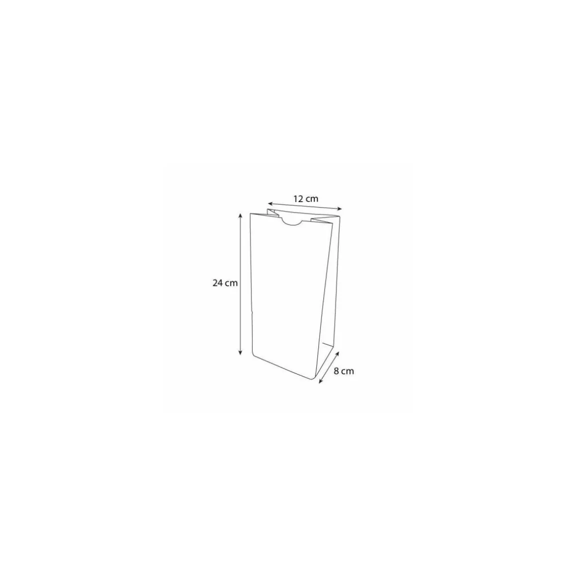Sac papier kraft brun fond SOS 12 + 8 x 24 cm - par 1000