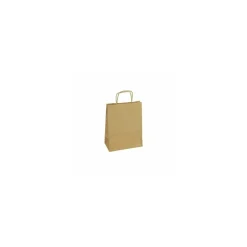 Sac papier kraft brun à poignées torsadées 22 + 10 x 31 cm - par 50