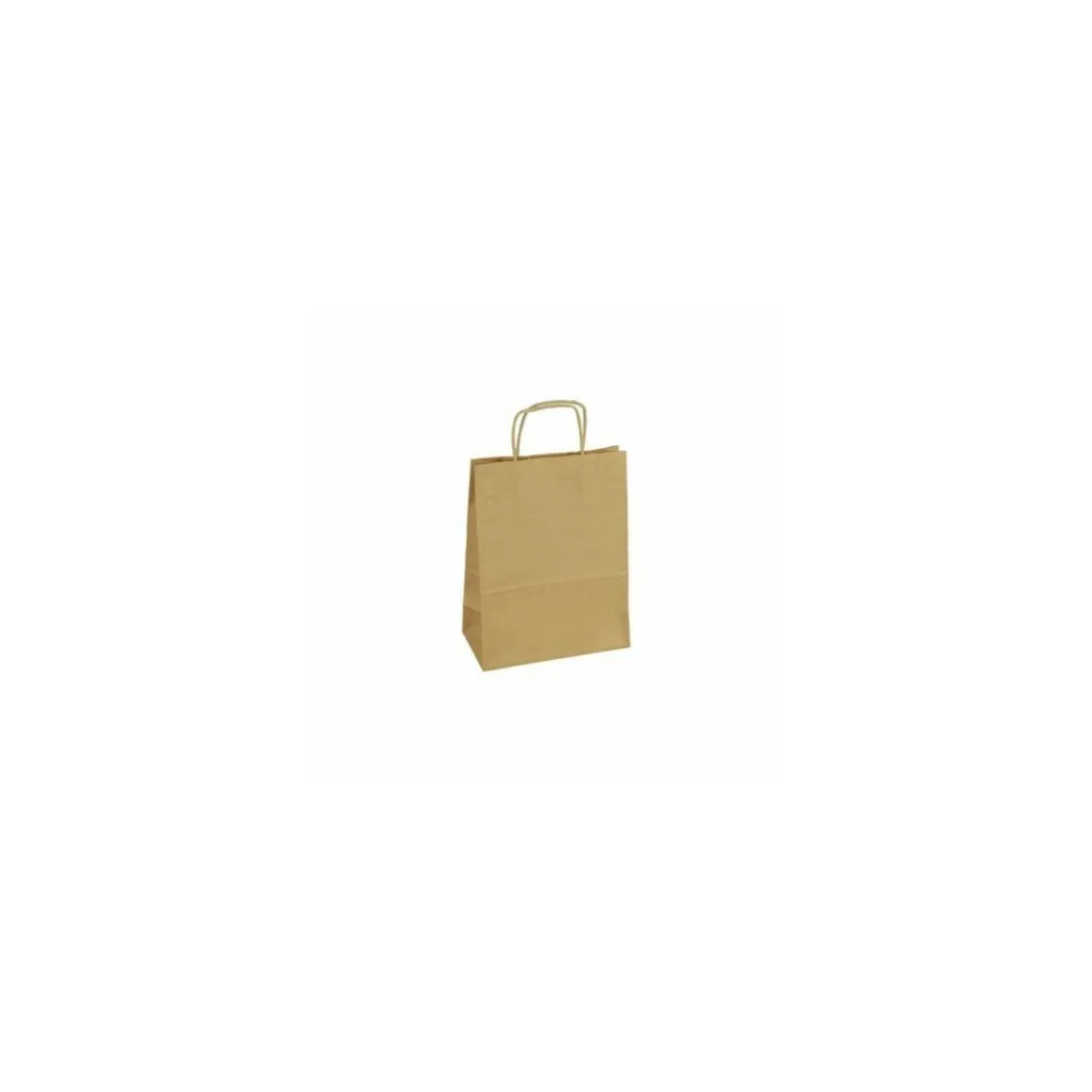 Sac papier kraft brun à poignées torsadées 22 + 10 x 31 cm - par 50