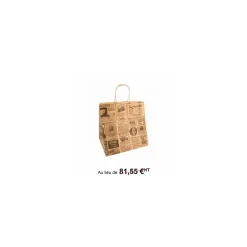 Sac papier kraft brun à poignées torsadées